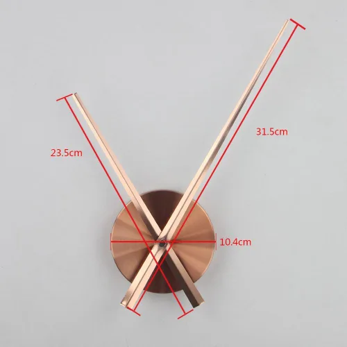 Miniatura 2 de Timelike Agujas de reloj 3D grandes con mecanismo de cuarzo para reloj de pared decorativo para el hogar Cobre