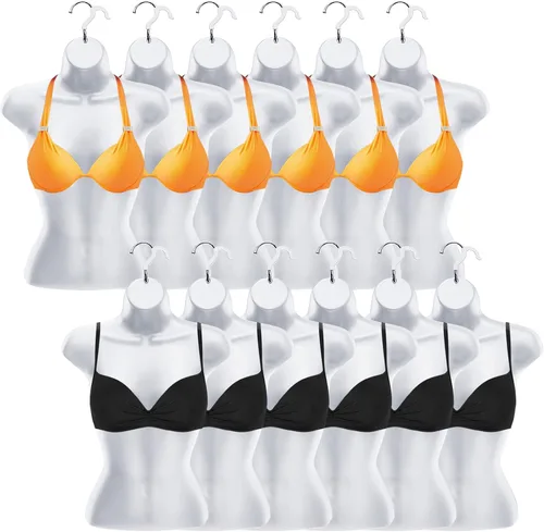 Juexica Maniquí colgante para mujer, forma de vestido con gancho para colgar en la cadera, maniquí largo y hueco, torso grueso, plástico, para