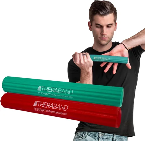 Miniatura 11 de THERABAND FlexBar, Resistance Bars for Tennis Elbow & Grip Strength, Color-Coded Therapy Bars for Tendonitis & Golfer’s Elbow Verde/Azul
