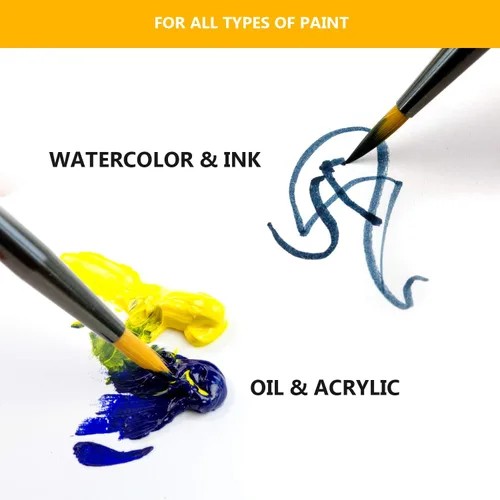 Miniatura 7 de Pinceles de pintura artística para pintura acrílica, acuarela, óleo, gouache, pinceles para pintura corporal y facial para adultos. Juego de 7