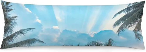 Miniatura 37 de Protector de almohada de playa con palmeras tropicales de 16 x 14 pulgadas, palmeras de playa, paisaje marino costero, decorativo, rectangular