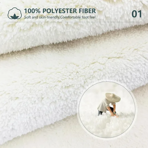 Miniatura 4 de APROPHIC Alfombras de baño bohemias de 17 x 24 pulgadas para decoración de baño, tapete de baño antideslizante de microfibra de felpa absorbente