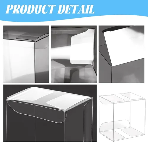 Miniatura 4 de Newbested Paquete de 100 cajas de plástico transparente para macarrones, dulces de chocolate transparente, bolas de malta, mini cajas de embalaje