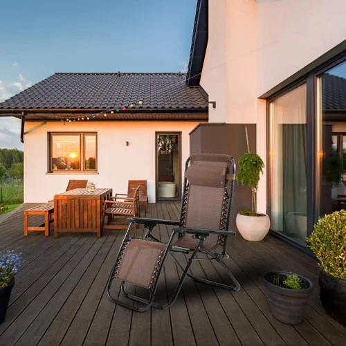 Miniatura 4 de Silla Zero Gravity, plegable al aire libre, ajustable, para salón, silla reclinable, con soporte para tazas y almohadas para patio, piscina, playa