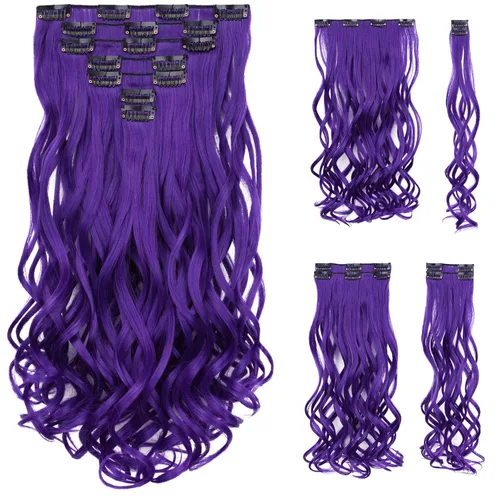 Miniatura 9 de SYXLCYGG Extensiones de cabello rubio, 2 unidades, extensiones de cabello con clip de 22 pulgadas, 5 onzas, lacio, sintético, esponjoso, rubio
