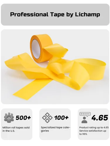 Miniatura 7 de Lichamp Cinta adhesiva amarilla de 2 pulgadas, cinta Washi naranja para manualidades y artes artísticas, pintura, decoración, 1.9 pulgadas x 55