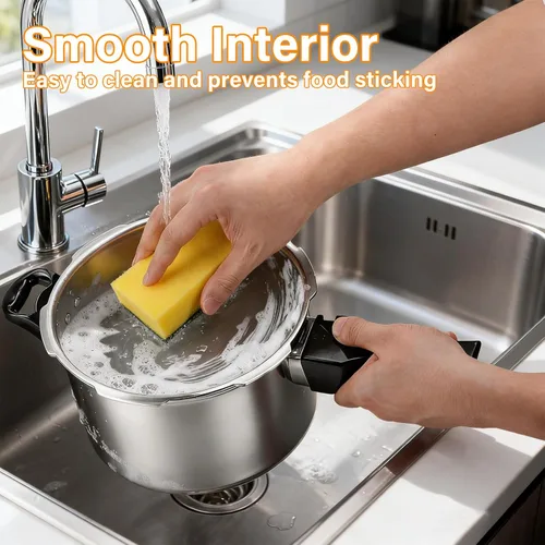Miniatura 7 de DOITOOL Olla a presión de aluminio de 4.2 cuartos de galón, olla de cocción rápida, compatible con cocinas de inducción y estufas de gas