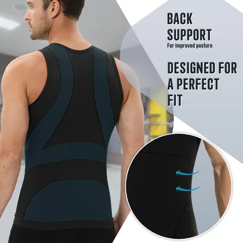 Miniatura 3 de PODFAN Gynecomastia Compression Shirt for Men, Slimming Tank Top Undershirts, Mens Body Shaper Vest