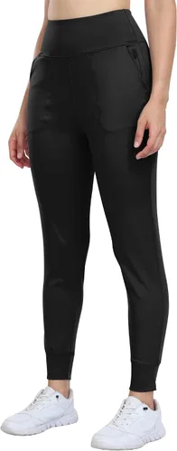 Miniatura 2 de WHOUARE Pantalones deportivos para mujer, leggings deportivos de entrenamiento con bolsillos, cintura alta, pantalones de yoga para gimnasio, correr