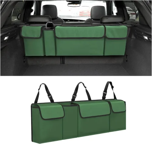Miniatura 12 de AUCELI Organizador de Maletero para Auto, Organizador Colgante Grande para Asiento Trasero con Correas Ajustables, Bolsa de Carga Plegable