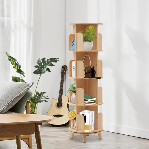 Miniatura 4 de Estantería giratoria de 1 nivel con 360 niveles para almacenamiento de pie para niños, organizador multifuncional, estantería giratoria, estantería
