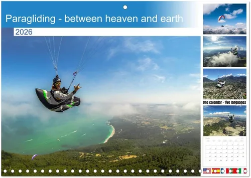 Parapente - entre el cielo y la tierra (calendario mensual de pared 2025 11.7 x 16.5 pulgadas (abierto), calendario de 14 meses CALVENDO