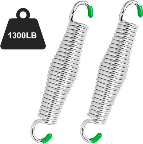 Miniatura 8 de Muelles para porche, hamaca con resorte con capacidad para hasta 1300 libras, resortes cromados resistentes para sillas colgantes, montaje en techo
