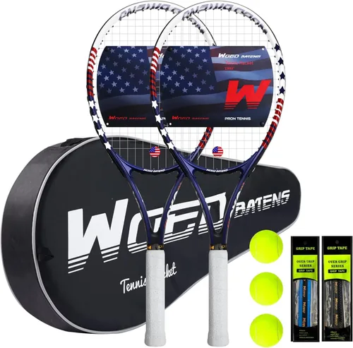 Miniatura 8 de Juego de raquetas de tenis para adultos de 27 pulgadas, incluye raqueta de tenis, pelotas de tenis, amortiguadores de vibración, bolsa de tenis