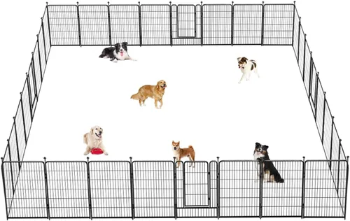 Miniatura 10 de Bolígrafos para perros al aire libre con valla para perros grandes, 40 pulgadas de alto, corralito para perros al aire libre, 8 paneles de metal