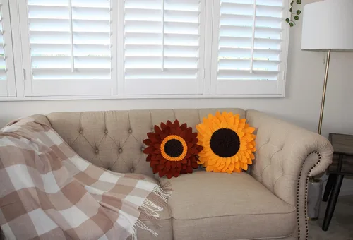 Miniatura 4 de Almohada de flores – Almohadas decorativas de girasol – Almohada redonda de margaritas de flores 3D – Almohada redonda de acento de girasol – Soleado
