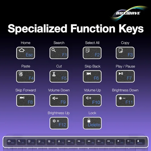 Miniatura 7 de BoxWave Teclado compatible con la tableta Chuwi Hi10, teclado Bluetooth SlimKeys con trackpad, panel táctil delgado portátil, color negro azabache