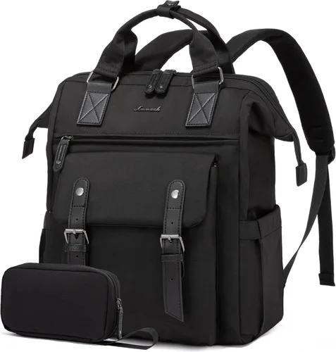 Miniatura 17 de LOVEVOOK - Mochila para laptop de mujer, bolsa de trabajo, viaje, computadora, mochila para maestra o enfermera, bolsa para libros, beige verde
