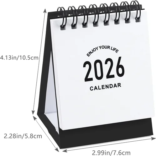 Miniatura 8 de Mini calendario de escritorio 2026-2027, calendario de escritorio pequeño de enero de 2026 a junio de 2027, mini calendario diario, encuadernación