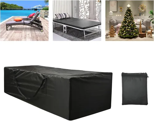 Paquete de 1 bolsa de almacenamiento para cojines de patio al aire libre, de 68 x 30 x 20 pulgadas, resistente a los rayos UV, impermeable, para