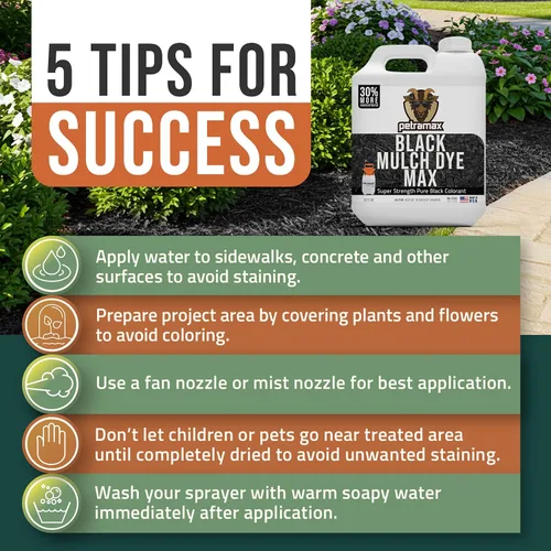 Miniatura 9 de Petra Spray de tinte de mantillo negro con rociador PetraTools para refrescar el paisaje que se desvanece, tinte negro a mantillo de madera
