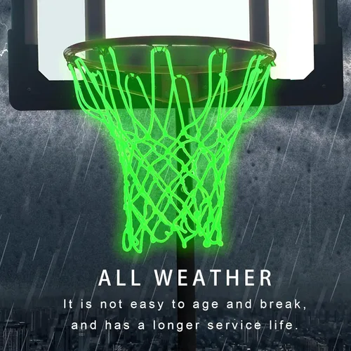 Miniatura 4 de 2 redes de baloncesto de luz nocturna, repuesto de red de baloncesto, red de baloncesto rosa que brilla en la oscuridad, accesorios de baloncesto