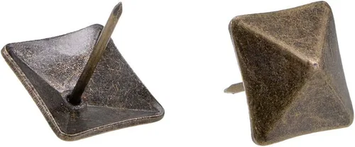 uxcell Tapicería clavos tachuelas 0.709 in cabeza cuadrada muebles antiguos clavos alfileres de bronce 15 piezas