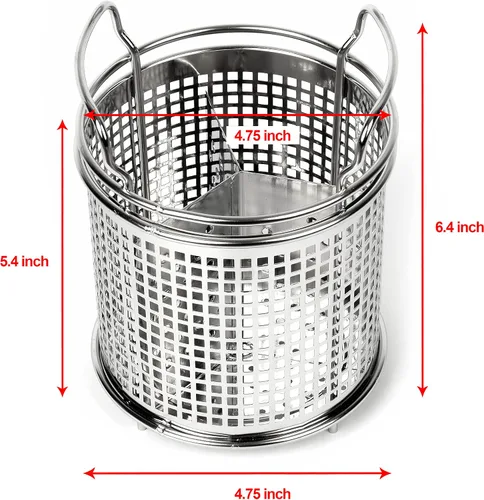 Miniatura 2 de LENITH Soporte redondo para utensilios de cocina de acero inoxidable – Base pesada para estabilidad – Utensilios de cocina con divisor extraíble