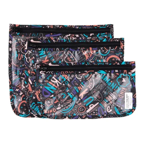 Bumkins Bolsa de viaje, artículos de tocador, bebé, bolsa aprobada por la TSA, bolsa con cremallera, tamaño de cuarto de galón, lado transparente,