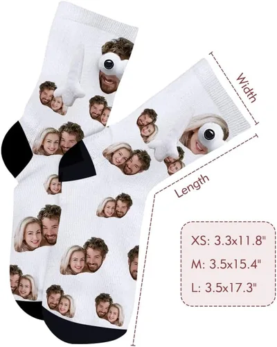 Miniatura 5 de Yopicks Calcetines personalizados tomados de la mano con foto, calcetines personalizados con manos, calcetines divertidos regalos para novio
