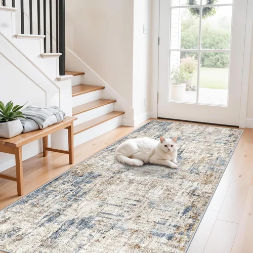 Miniatura 82 de Alfombra antideslizante lavable de 2 x 3 pies - Alfombra suave de pelo bajo para cocina, entrada y dormitorio - Tapete moderno para puerta