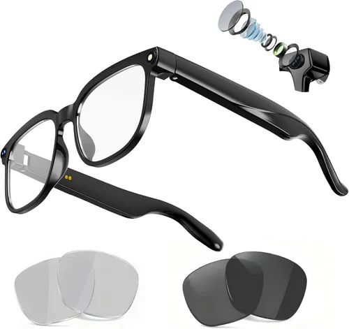 Miniatura 14 de Lentes inteligentes AI con cámara, video HD 4K de 8 MP y captura de fotos, traducción en tiempo real, gafas de grabación con asistente de IA, audio