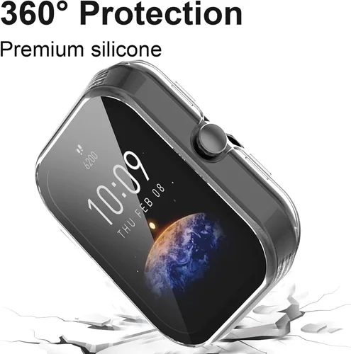 Miniatura 5 de Compatible con Amazfit Bip 3 Pro, Lamshaw Hard PC Case con protector de pantalla de vidrio templado compatible con Amazfit Bip 3 / Bip 3 Pro Paquete