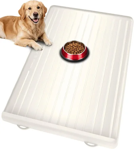 Miniatura 8 de Tapete para comida y agua para perros, tapete grande de alimentación de mascotas de 39.4 x 27 pulgadas con bolsillo para recolección de residuos