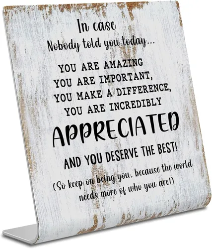 Regalos de agradecimiento para mujeres y hombres, placa decorativa para oficina, regalos de reconocimiento con cita motivacional "En caso de que