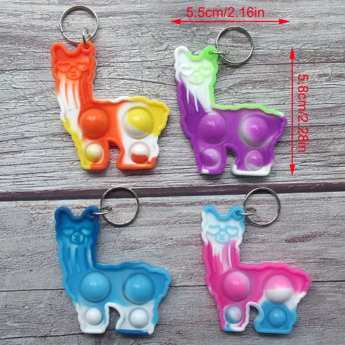 Miniatura 4 de Paquete de 30 llaveros de alpaca con diseño de arcoíris a granel, lindas llamas, de alpaca, regalo de burbujas para adultos, niños y niñas, regalos
