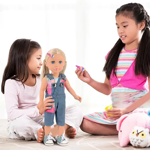 Miniatura 5 de Ecore Fun Set de juego de muñeca de 18 pulgadas para niñas con 8 piezas de accesorios - Ropa, zapatos, bolso y horquilla - Set de muñecas de 18