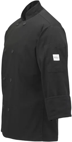 Miniatura 2 de Chamarra de cocina unisex Mercer Culinary con botones tradicionales, M, Negro, 1