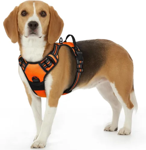 Miniatura 35 de Eagloo Arnés para perro pequeño, sin tirones, chaleco de servicio con tiras reflectantes y asa de control, ajustable y cómodo para caminar, arnés