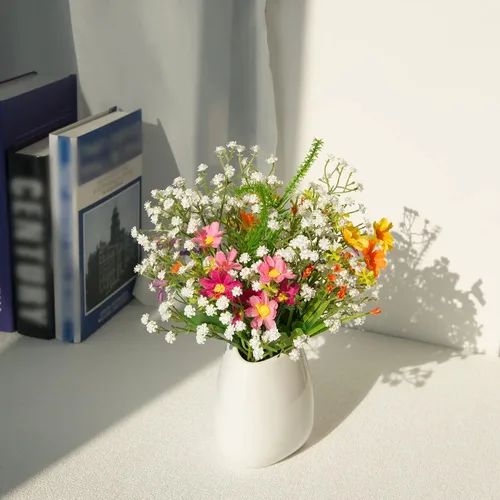 Miniatura 3 de Ramo de flores artificiales de gypsophila blanca con 12 tallos de flores de tacto real para bodas, fiestas, coronas, arreglos florales, decoración