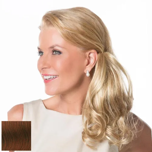 Miniatura 16 de Toni Brattin Playful Puf Hairpiece – Negro 10.5 pulgadas largo ondulado rizado postizo de clip hecho de fibra sintética resistente al calor