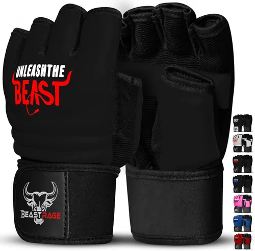 BEAST RAGE Guantes de Taekwondo Karate para Hombres y Mujeres, Guantes de Entrenamiento de Boxeo MMA Kickboxing Sparring Artes Marciales Guantes de