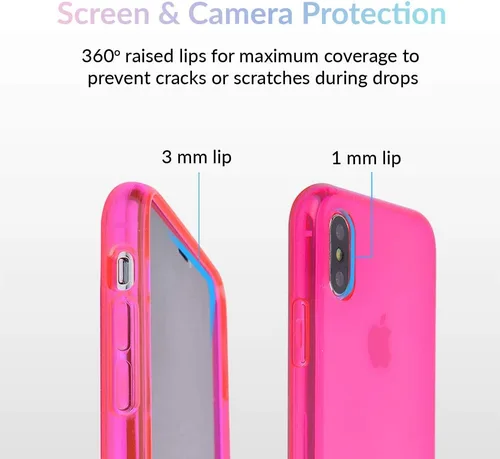 Miniatura 3 de VELVET CAVIAR Compatible con iPhone X Case/iPhone Xs Case Neon Pink - Bonita funda protectora transparente para mujeres y niñas (rosa intenso)