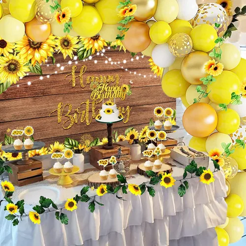 Miniatura 6 de Paquete de decoración de fiesta de cumpleaños de girasol