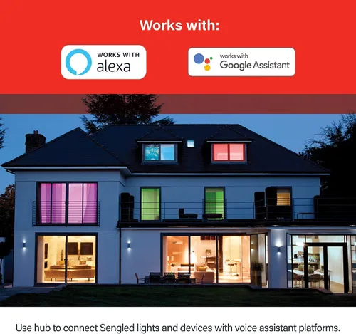 Miniatura 2 de Sengled Smart Home Hub Z01-hub, bombillas inteligentes Zigbee Smart Products usadas, compatibles con Alexa, Google Assistance, blanco, 1 paquete