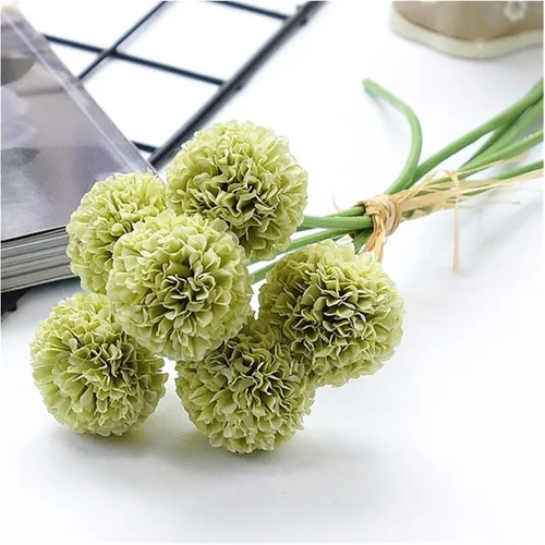 Miniatura 4 de HEXEH Artificial Flowers 6Pcs/Bundle mini Chrysanthemum Flower Ball Silk Artificial Flowers for Wedding Decoration Bridal Flores Decoration Bouquets