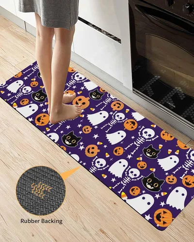 Miniatura 3 de Tapete de baño de Halloween para bañera, antideslizante, de secado rápido y absorbente, tierra de diatomeas, fregadero, dormitorio, cocina, lavable