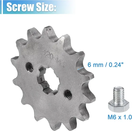 Miniatura 4 de X AUTOHAUX 1 juego de 420 estilos 14 dientes 0.669 in ID motocicleta piñón delantero motor apto para motocicleta 50cc 70cc 110cc 125cc motocicleta