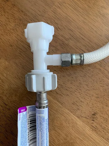 LeonKing Bidet US Plastic T Adapters 7/8"(15/16") Conector de 3 vías para arriba y abajo con arandela de goma... (conexión lateral de 3/8 pulgadas)