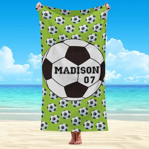 Miniatura 55 de Interestprint Toalla de piscina con nombre personalizado para niños, adultos y hombres, toalla de playa naranja personalizada con número